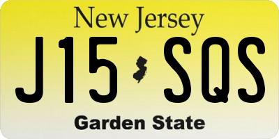NJ license plate J15SQS