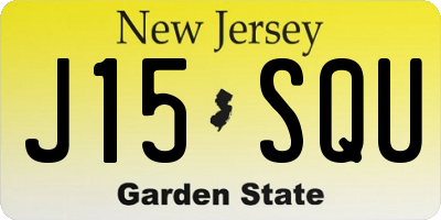 NJ license plate J15SQU