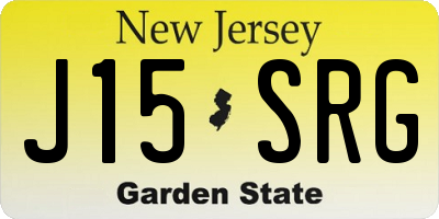 NJ license plate J15SRG