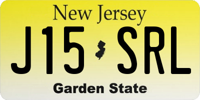 NJ license plate J15SRL