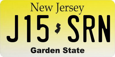NJ license plate J15SRN