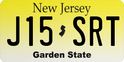 NJ license plate J15SRT