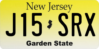 NJ license plate J15SRX