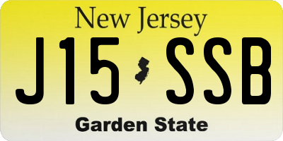 NJ license plate J15SSB