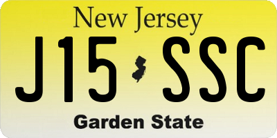 NJ license plate J15SSC