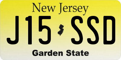 NJ license plate J15SSD