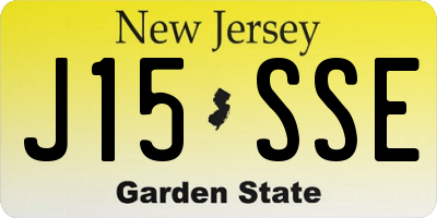 NJ license plate J15SSE