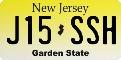 NJ license plate J15SSH