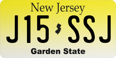 NJ license plate J15SSJ