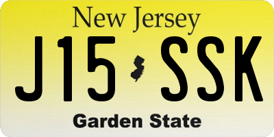 NJ license plate J15SSK