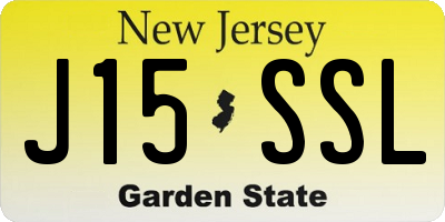 NJ license plate J15SSL