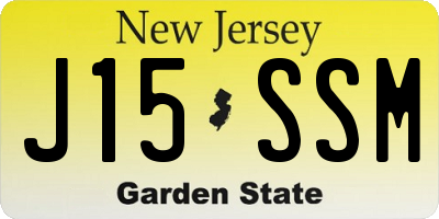 NJ license plate J15SSM