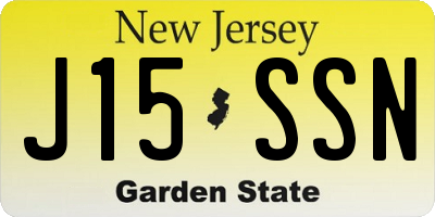 NJ license plate J15SSN