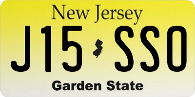 NJ license plate J15SSO