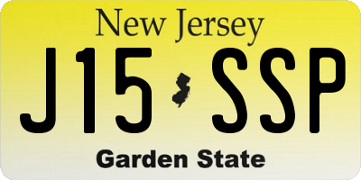 NJ license plate J15SSP
