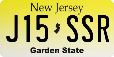 NJ license plate J15SSR