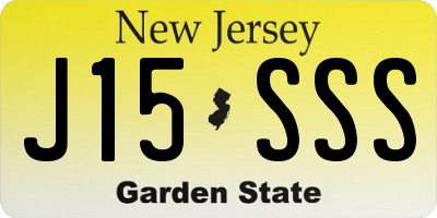 NJ license plate J15SSS