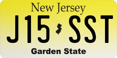 NJ license plate J15SST