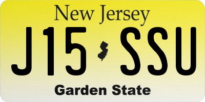 NJ license plate J15SSU