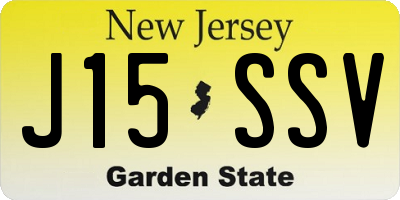 NJ license plate J15SSV