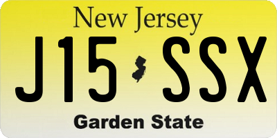 NJ license plate J15SSX