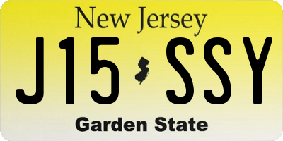 NJ license plate J15SSY