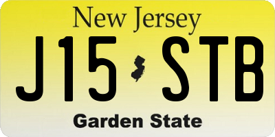 NJ license plate J15STB
