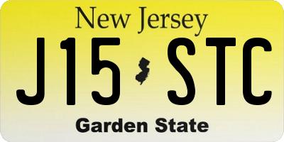 NJ license plate J15STC