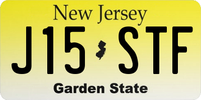 NJ license plate J15STF