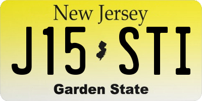NJ license plate J15STI