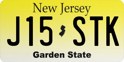 NJ license plate J15STK