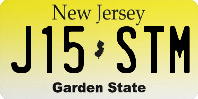 NJ license plate J15STM