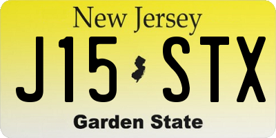 NJ license plate J15STX