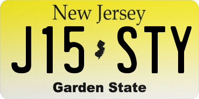 NJ license plate J15STY