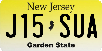 NJ license plate J15SUA