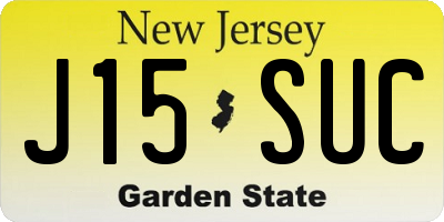 NJ license plate J15SUC