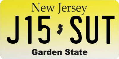 NJ license plate J15SUT