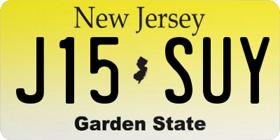NJ license plate J15SUY