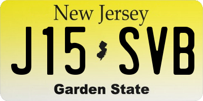 NJ license plate J15SVB