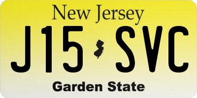 NJ license plate J15SVC