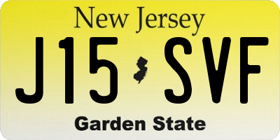 NJ license plate J15SVF