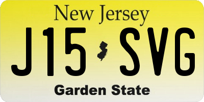 NJ license plate J15SVG