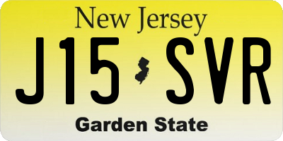 NJ license plate J15SVR