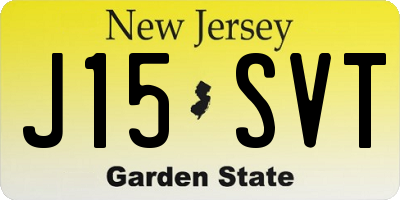 NJ license plate J15SVT