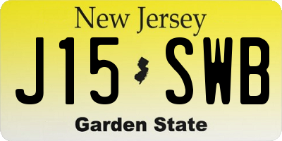 NJ license plate J15SWB