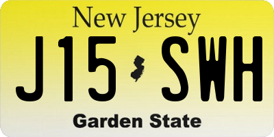 NJ license plate J15SWH