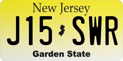 NJ license plate J15SWR