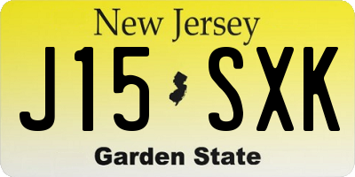 NJ license plate J15SXK