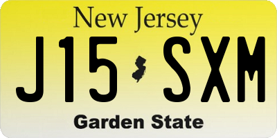 NJ license plate J15SXM