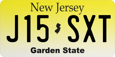 NJ license plate J15SXT